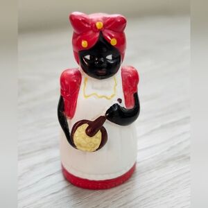 Vintage 1940s Black Americana Ceramic Toothpick Holder